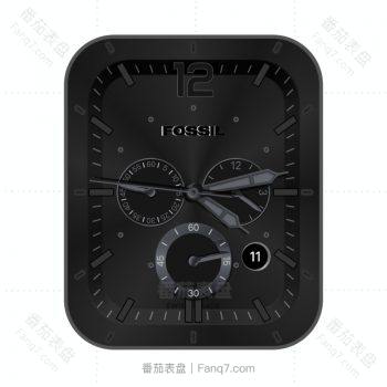 fossil化石酷炭黑三盘表盘.clock