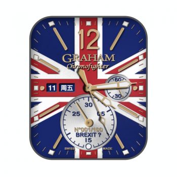 格林汉姆George Graham红白蓝英国国旗双盘表盘.clock