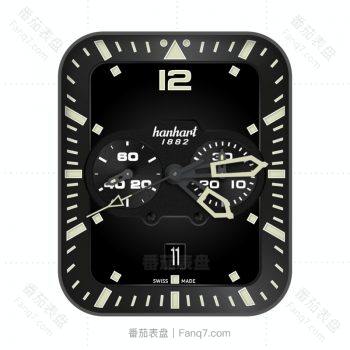 HANHART显赫酷黑浅绿双盘表盘.clock