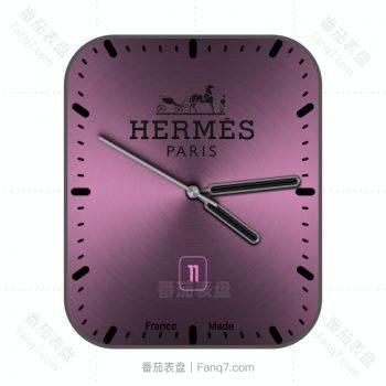 hermes爱马仕玫红金属拉丝表盘.clock