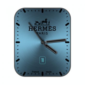 hermes爱马仕浅蓝金属拉丝表盘.clock