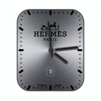 hermes爱马仕灰色金属拉丝表盘.clock