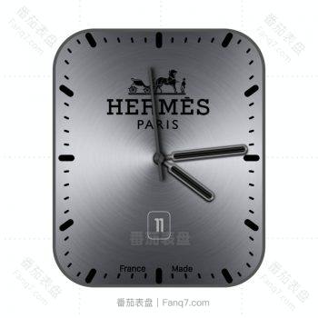 hermes爱马仕灰色金属拉丝表盘.clock