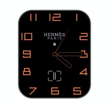 hermes爱马仕简约橙色数字表盘.clock