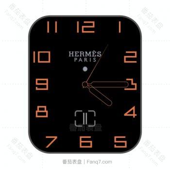 hermes爱马仕简约橙色数字表盘.clock