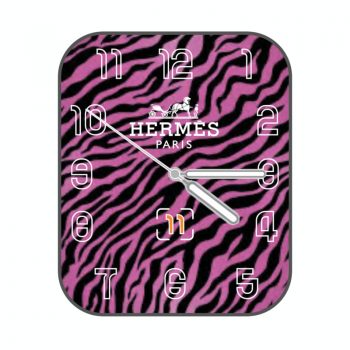 Hermes爱马仕粉红虎纹纹理表盘.clock
