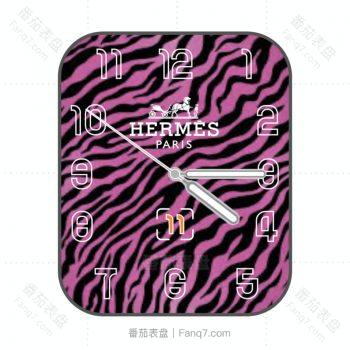 Hermes爱马仕粉红虎纹纹理表盘.clock