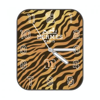 Hermes爱马仕黄色虎纹纹理表盘.clock
