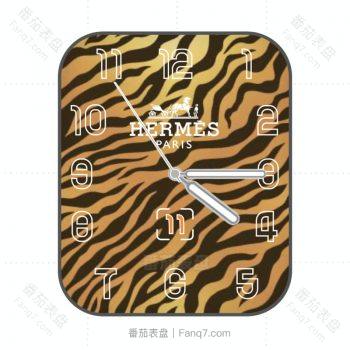 Hermes爱马仕黄色虎纹纹理表盘.clock