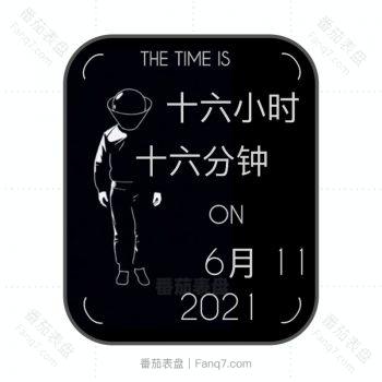 黑色白描外星人太空人行走动态表盘.clock