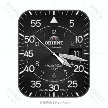 东方双狮orient酷黑圆环表盘.clock