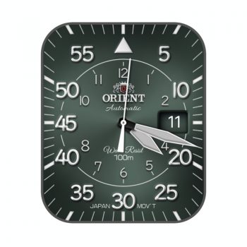 东方双狮orient浅绿圆环表盘.clock