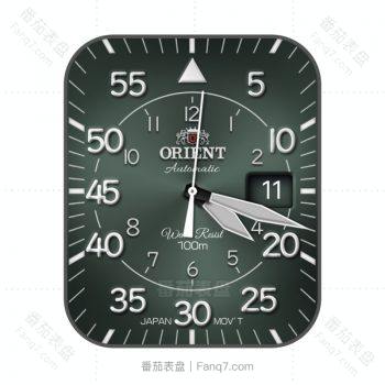 东方双狮orient浅绿圆环表盘.clock