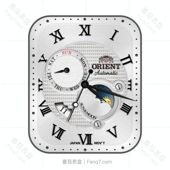 东方双狮orient白底双盘表盘.clock