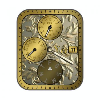 金黄奢华立体浮雕高级表盘.clock