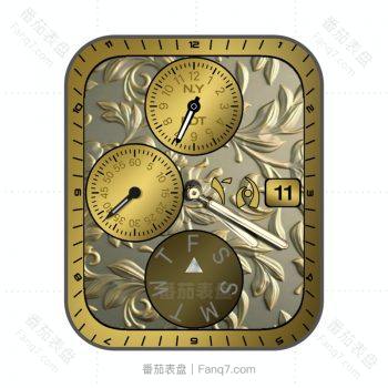 金黄奢华立体浮雕高级表盘.clock