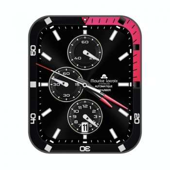 maurice lacroix艾美酷黑三盘侧角亮红高级表盘.clock