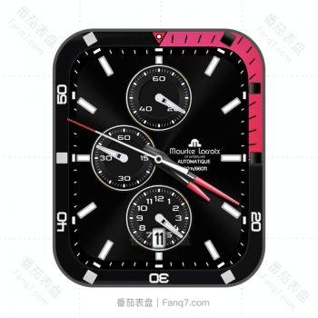 maurice lacroix艾美酷黑三盘侧角亮红高级表盘.clock
