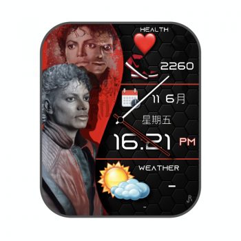 迈克杰克逊红黑蜂窝表盘.clock