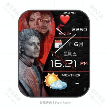 迈克杰克逊红黑蜂窝表盘.clock