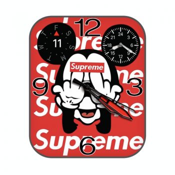 supreme米老鼠遮眼红底表盘.clock