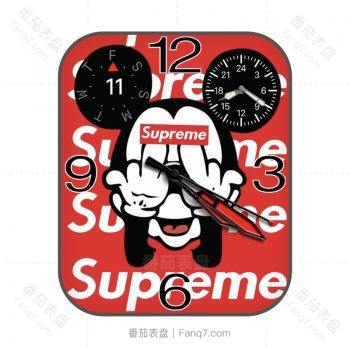 supreme米老鼠遮眼红底表盘.clock
