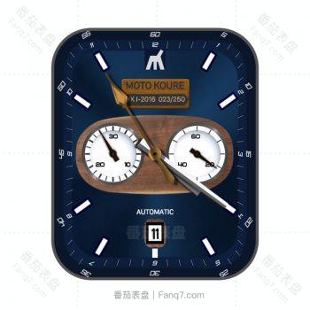 MOTO 摩托罗拉深蓝底木色表盘.clock