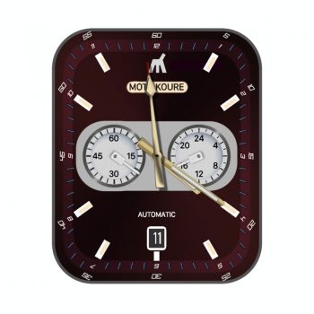 MOTO 摩托罗拉深玫红双盘金属表盘.clock