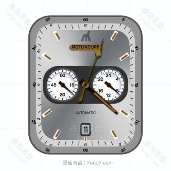 MOTO 摩托罗拉银色金属表盘.clock