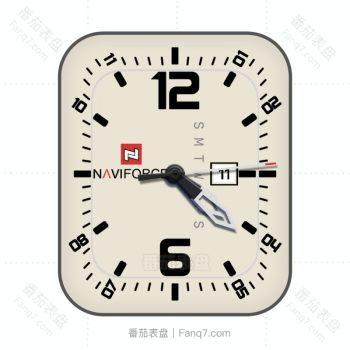NAVIFORCE领翔米白简约表盘.clock
