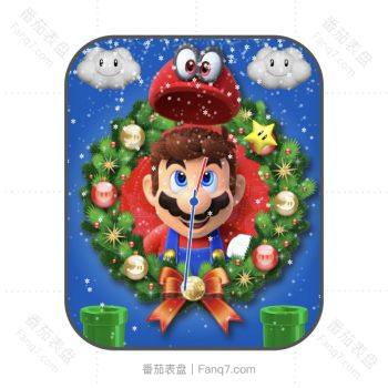 超级玛丽mario单机游戏界面圣诞冰雪蓝色动态表盘.clock