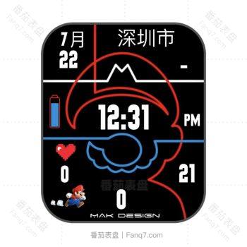 超级玛丽mario单机游戏界面红蓝玛丽素描.clock