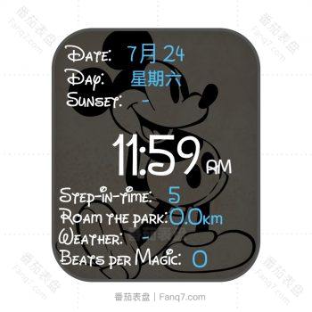 迪士尼系列米奇灰色表盘文字.clock