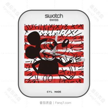 迪士尼黑红米奇涂鸦表盘.clock