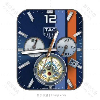 TAG HEUER泰格豪雅重飞陀轮蓝橙动态表盘.clock