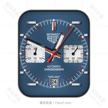 泰格豪雅手表TAG HEUER蓝色表盘双小方盘.clock