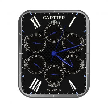 cartier卡地亚炫酷6盘罗马数字表盘.clock