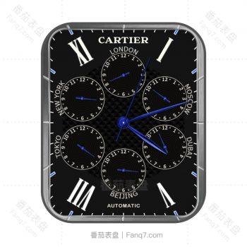 cartier卡地亚炫酷6盘罗马数字表盘.clock