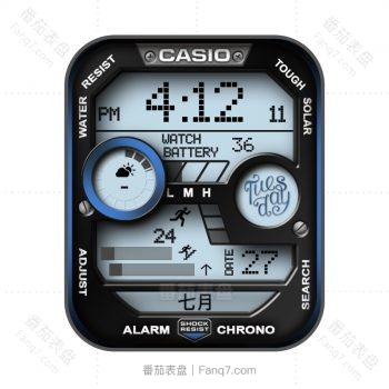 卡西欧CASIO经典系列简约风蓝灰色.clock