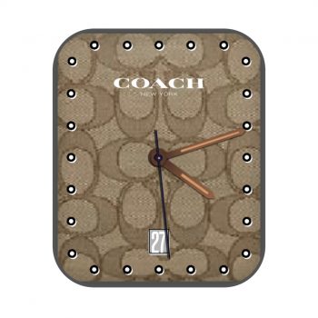 COACH(蔻驰)棕色印花表盘.clock
