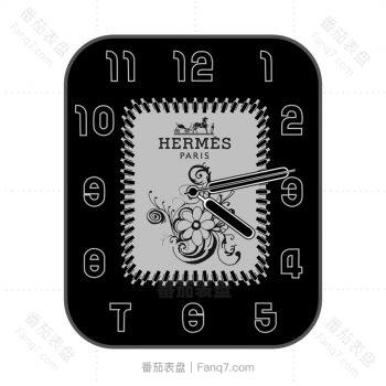 HERMES爱马仕黑圈印花表盘.clock