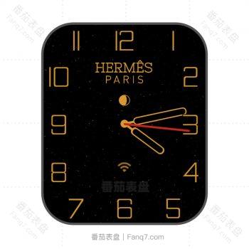 HERMES爱马仕黑金简洁颗粒动态表盘.clock