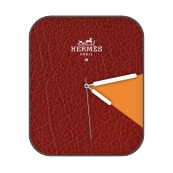 HERMES爱马仕红橙简洁表盘.clock