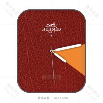 HERMES爱马仕红橙简洁表盘.clock