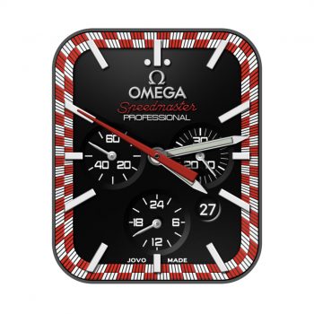 OMEGA欧米茄黑色机械表盘外红白测速仪圈.clock