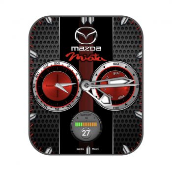 MazdaMiata马自达蜂窝灰红机械表盘.clock