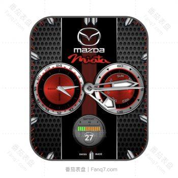 MazdaMiata马自达蜂窝灰红机械表盘.clock