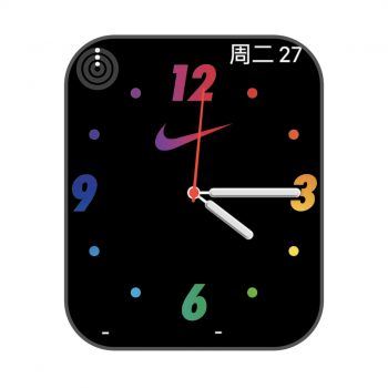 Nike 耐克简约黑色彩色刻度表盘.clock