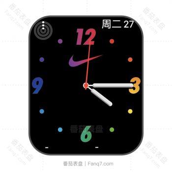 Nike 耐克简约黑色彩色刻度表盘.clock