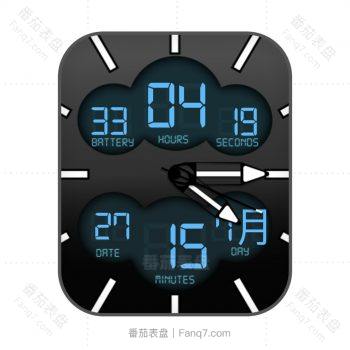 numbers炫酷简约蓝黑色表盘.clock
